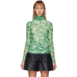 GANNI Mesh Floral Top